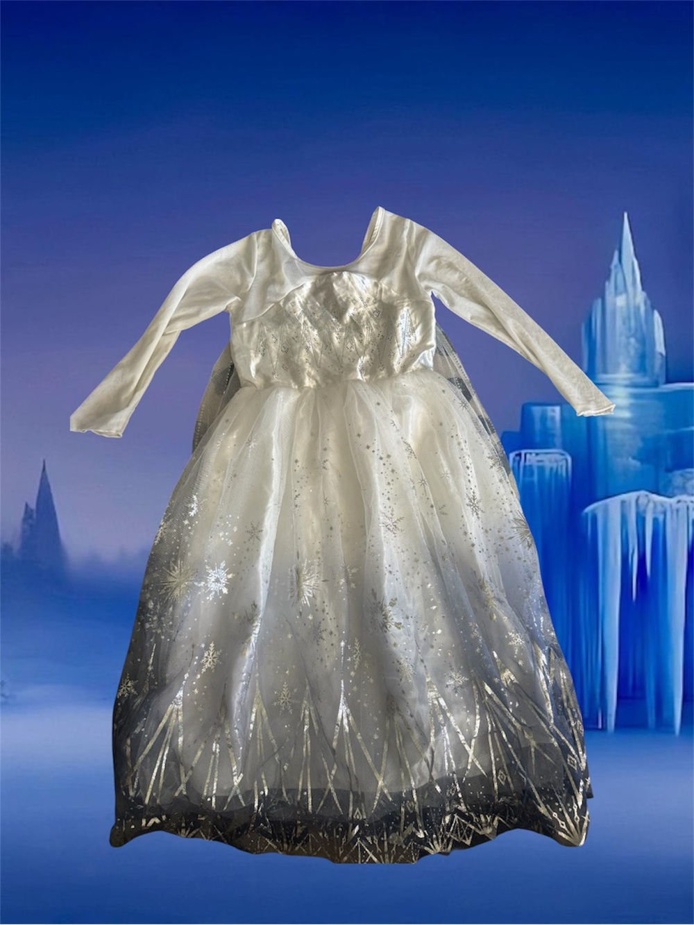 Girls frozen Princess Costume Dress - White